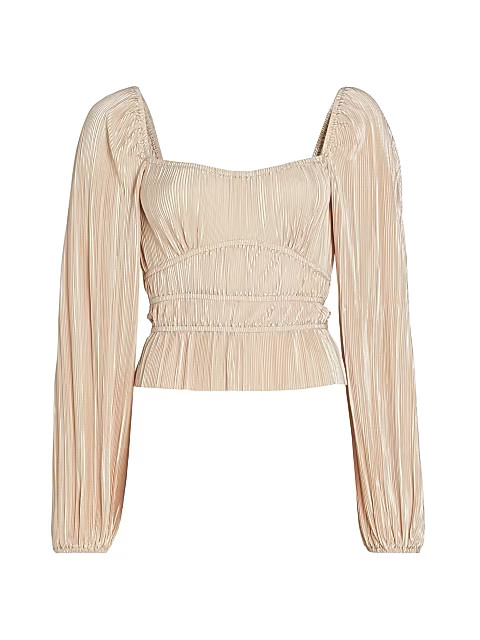 Ziva Pleated Squareneck Top | Saks Fifth Avenue