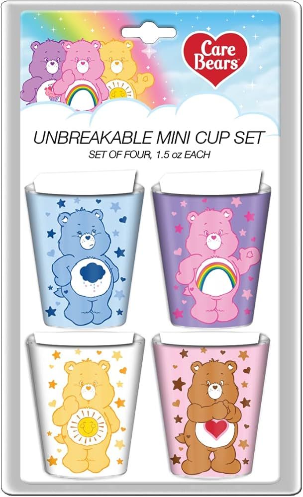 Silver Buffalo Care Bears Hearts 4-Pack Plastic Mini Cup Set, 1.5 Ounces | Amazon (CA)