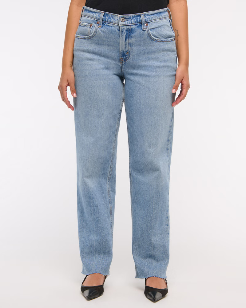 Women's Mid Rise 90s Straight Jean | Women's Bottoms | Abercrombie.com | Abercrombie & Fitch (US)
