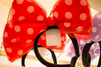 " Red " Tokyo Disney Resort  Headband Minnie Mouse Chiffon Ribbon TDS TDL TDR | eBay US