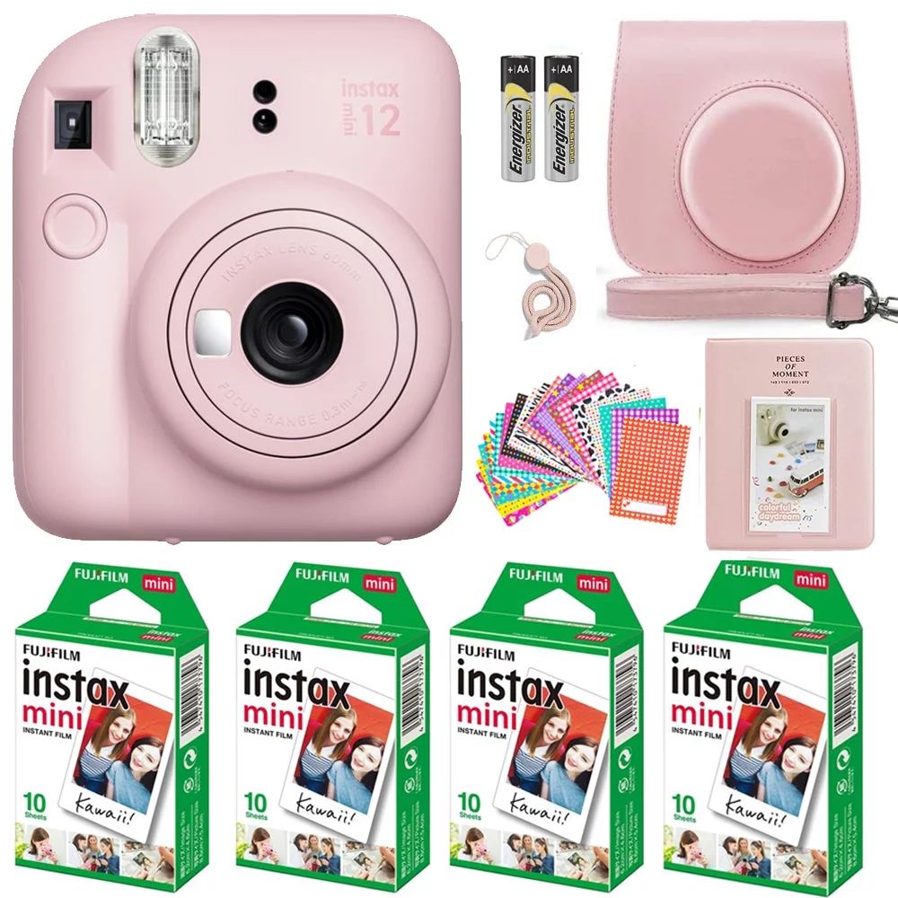 Fujifilm Instax Mini 12 Instant Camera Blossom Pink with Fujifilm Instant Mini Film Value Pack (4... | Walmart (US)