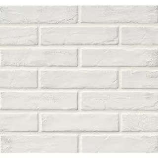 Capella White Brick 2-1/3 in. x 10 in. Matte Porcelain Floor and Wall Tile (5.15 sq. ft./case) | The Home Depot