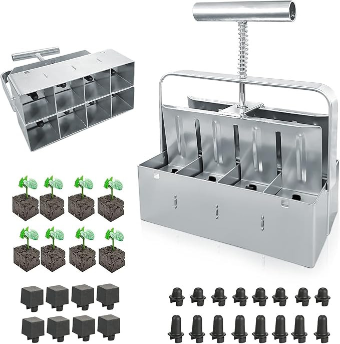 Manual Soil Block Maker 8 Soil Blocker 2 inch Manual Quad Soil Blocker Set Micro 2 inch Soil Bloc... | Amazon (US)