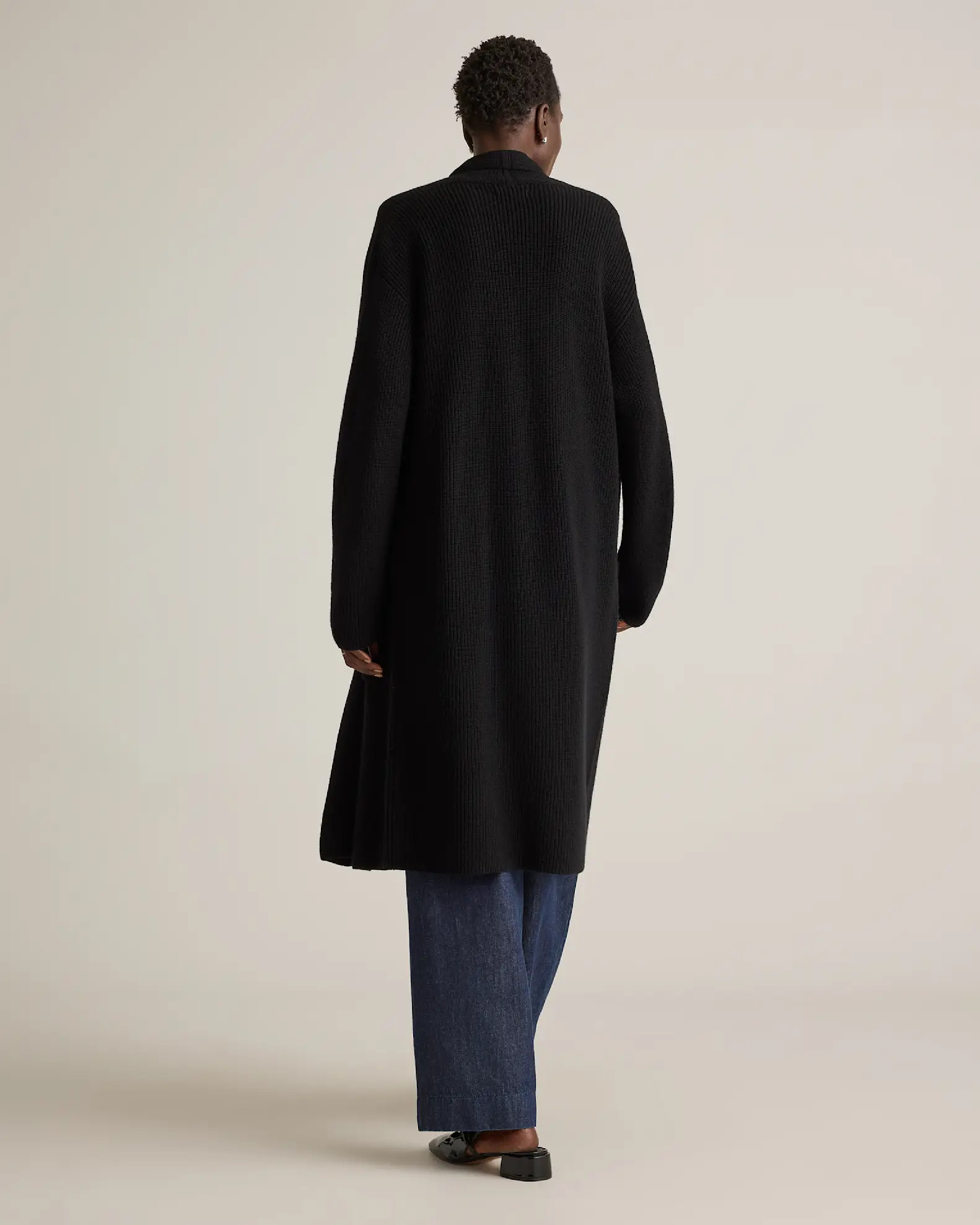 Australian Merino Wool Duster Cardigan in Black | Quince