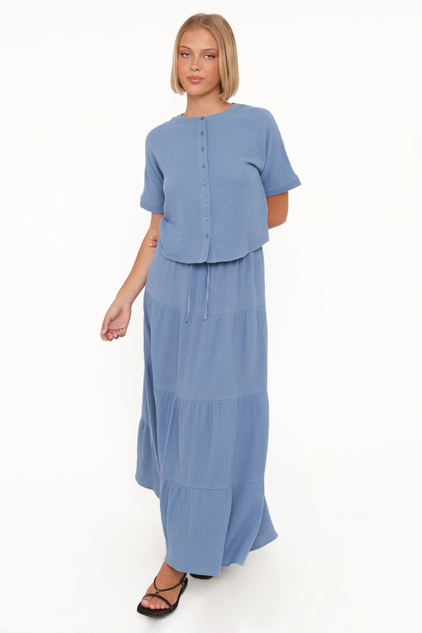 Sophia Skirt Set - Denim Blue | Petal & Pup (US)