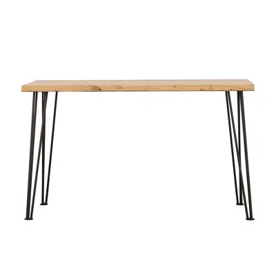 Natural And Matte Black Sofa Table With Hairpin Leg | Wayfair North America