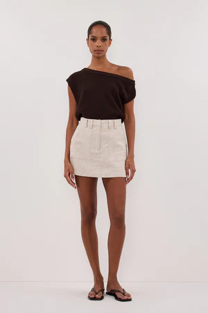 EVA NATURAL LINEN SKORT | DISSH