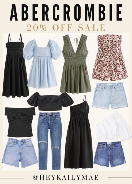 Abercrombie sale! 20% off sale and extra 15% off select styles. Last day to shop the sale! | Abercrombie sale, Abercrombie finds, denim, jeans, jean shorts, shorts, summer outfits, dresses, romper, off the shoulder top, sale alert, sale finds, summer sale, outfit inspo, Memorial Day sale  

#LTKsalealert #LTKSeasonal #LTKstyletip