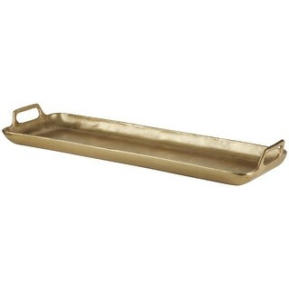 Posy Contemporary Gold Tray - 24" W x 8" D x 2.6" H | Bed Bath & Beyond