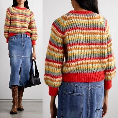 Doen Field Rainbow Stripe Alpaca Wool Blend Crewneck Pullover Sweater Size XS/S  | eBay | eBay US