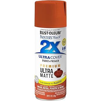 Rust-Oleum 366987 Painter's Touch 2X Ultra Cover Spray Paint, 12 oz, Ultra Matte Burnt Sienna | Amazon (US)