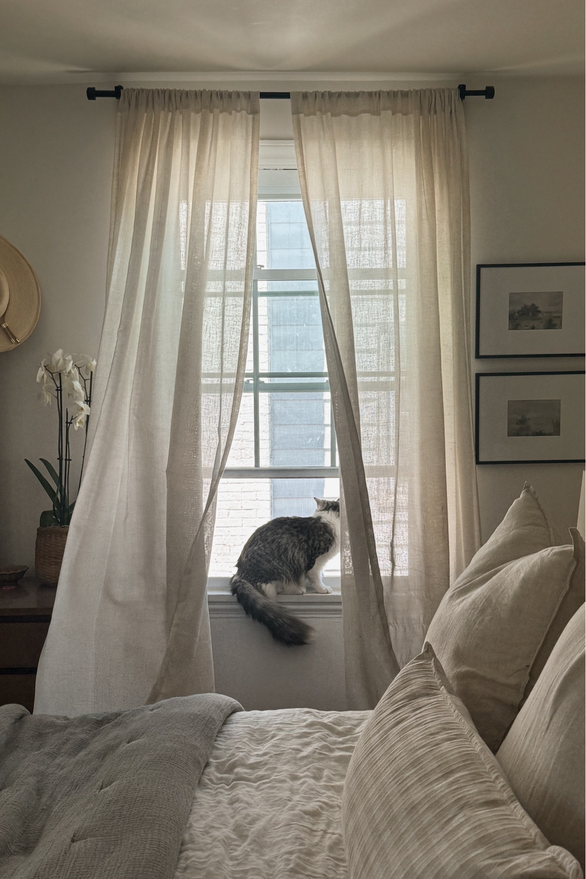 We love these linen curtains! #bedroomstyle #neutralhome #homedecor 

#LTKStyleTip #LTKFindsUnder100 #LTKFindsUnder50