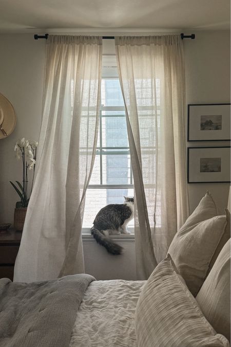We love these linen curtains! #bedroomstyle #neutralhome #homedecor 

#LTKStyleTip #LTKFindsUnder100 #LTKFindsUnder50