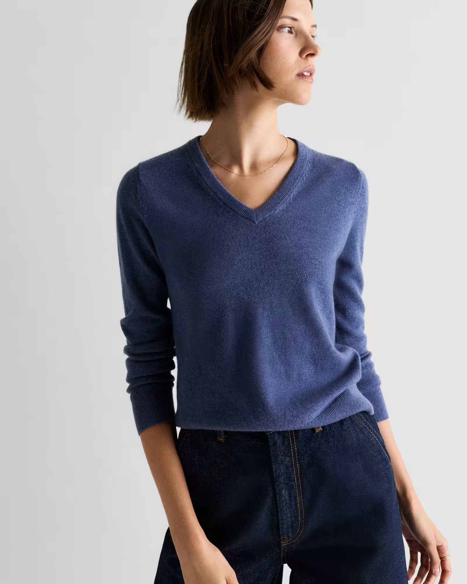 Mongolian Cashmere V-Neck Sweater | Quince