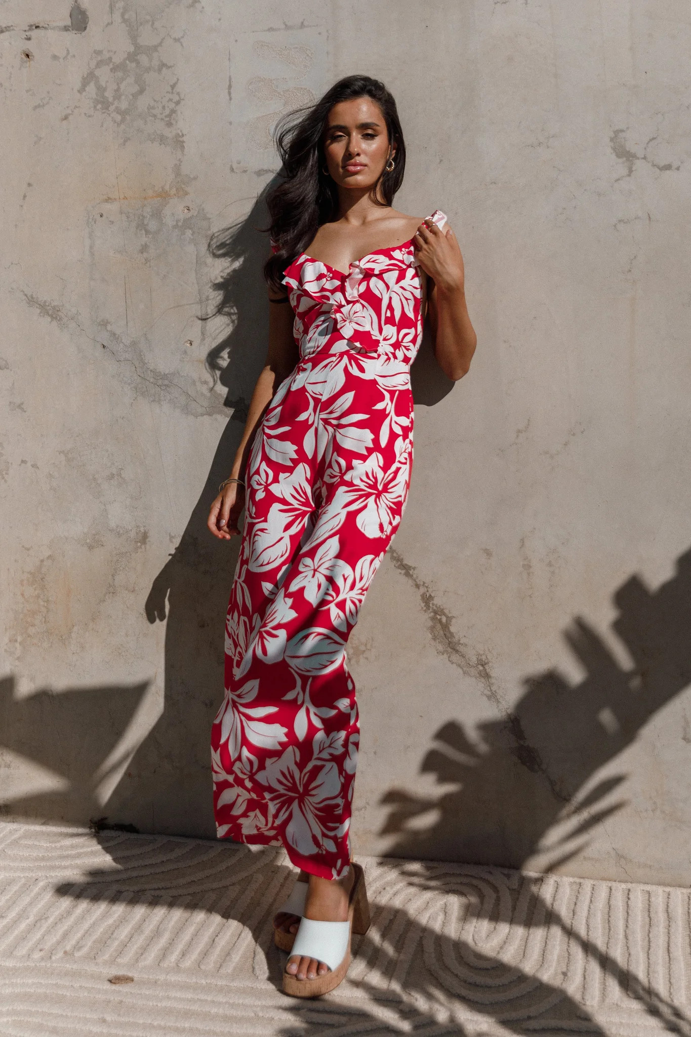 Parker Frill Jumpsuit - Red | Petal & Pup (US)