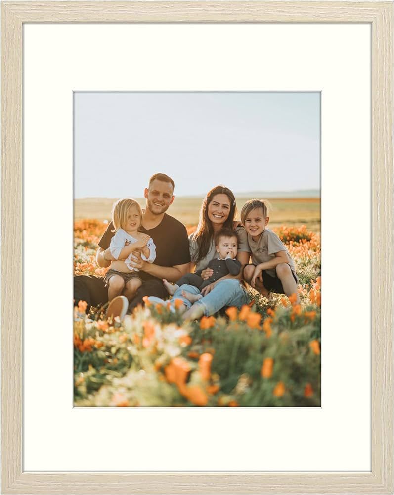 Golden State Art, 11x14 Picture Frame - Ivory Mat for 8x10 Photos - Beige Wood Grain Style - Wall... | Amazon (US)