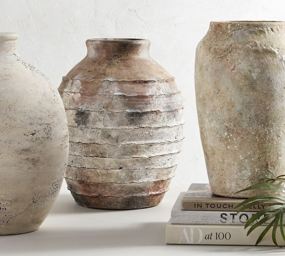 Artisan Handcrafted Terracotta Vases - White | Pottery Barn (US)