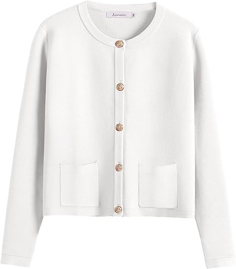 ANRABESS Women Striped Cardigan Sweaters Button Down Cropped Knit Lady Jackets Coat 2025 Fall Out... | Amazon (US)