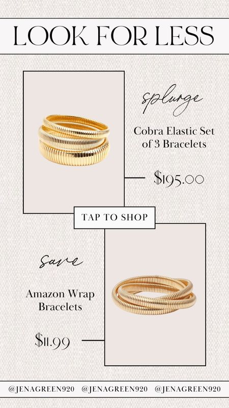 Splurge vs Save | Save vs Splurge | Amazon Fashion | Amazon Finds | Cobra Bracelet | Wrap Bracelets 

#LTKstyletip #LTKfindsunder50 #LTKsalealert