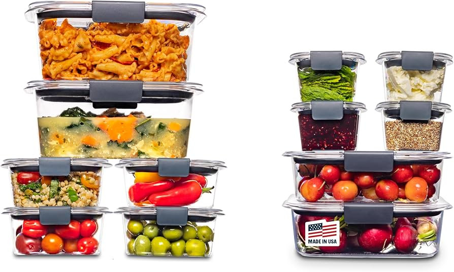 Rubbermaid Brilliance BPA-Free Airtight Food Storage Containers, 24-Piece Set, Easy for Meal Prep... | Amazon (US)
