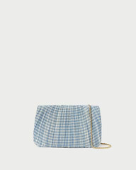 Brit Blue Gingham Pleated Clutch | Loeffler Randall