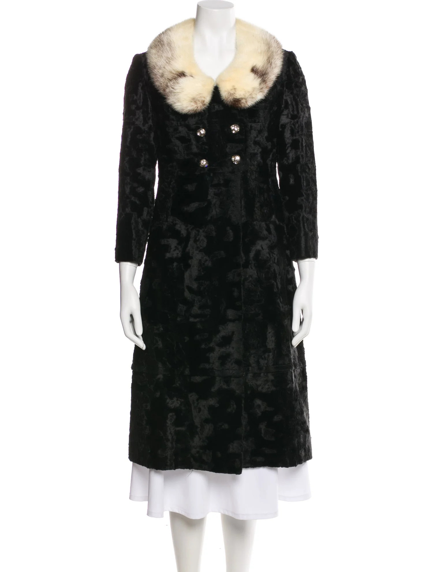 Vintage Colorblock Pattern Faux Fur Coat | The RealReal