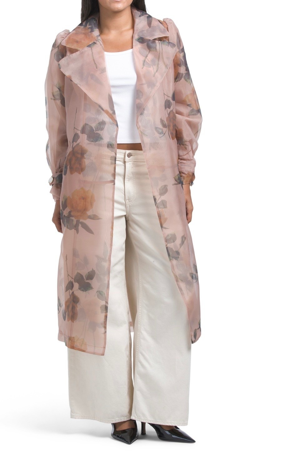 Hey, so you really really don’t walk typo miss this organza trench! Such a good piece to elevate an outfit. Perfect for summer, occasions, and when you want to add a feminine touch. It’s selling out fast, get it before it’s gone!
