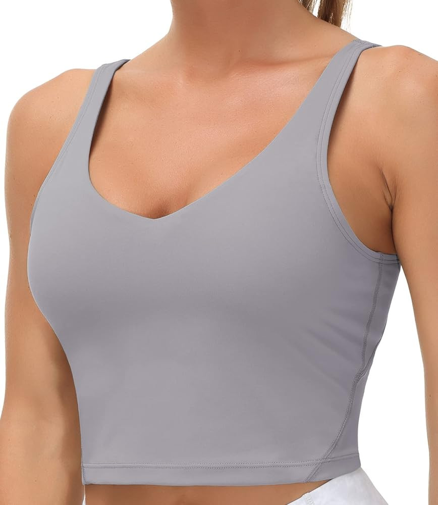 THE GYM PEOPLE Womens' Sports Bra Longline Wirefree Padded with Medium Support | Amazon (US)