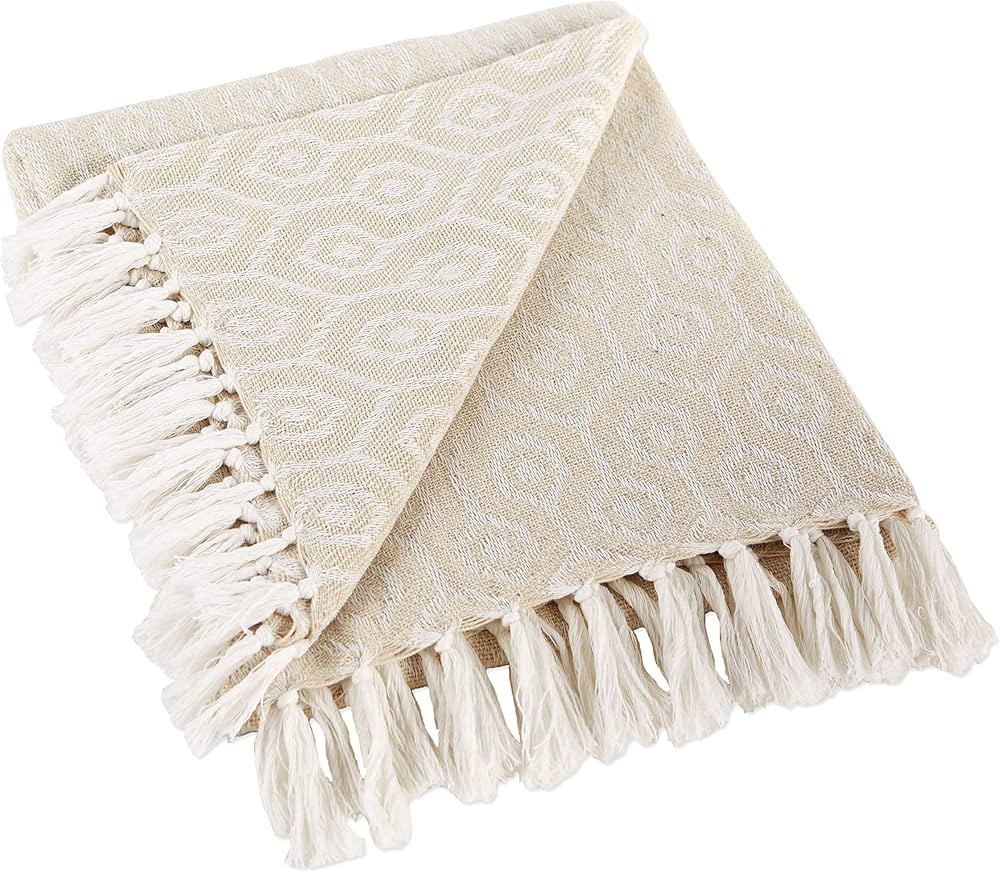 DII Modern Cotton Geometric Blanket Throw with Fringe for Chair, Couch, Picnic, Camping, Beach, &... | Amazon (US)