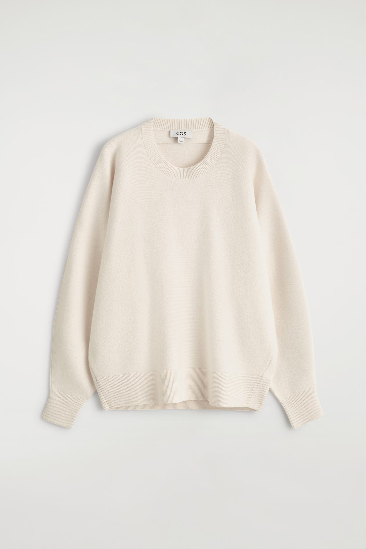ROUNDED DOUBLE-FACED WOOL JUMPER - WHITE | COS GB | COS UK
