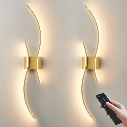 Battery Operated Wall Sconces Set of Two with Remote Control, Battery Wall Light, Stepless Colors... | Amazon (US)