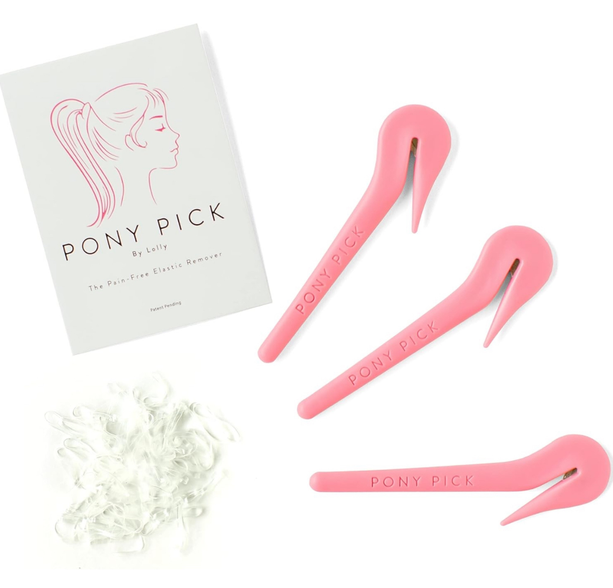 4.7 4.7 out of 5 stars (3,827)
THE PONY PICK Hair Elastic Rubber Bands Cutter Tool – Easy To Use, Pain Free, No Hair Damage – Ponytail Cutter Tool for Kids & Toddlers (3 Packs of Pony Pick & 50 Clear Hair Elastics

#LTKKids #LTKBeauty