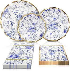 Sophistiplate 64 Piece Table Setting Kit, Elegant Disposable Paper Plates, Includes 8 Dinner Size... | Amazon (US)