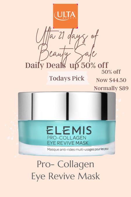 Elemis pro- collagen Eye Revive Mask

50% off now $44.50 normally $89

Offer only good 3/21


#LTKbeauty #LTKfindsunder50 #LTKsalealert
