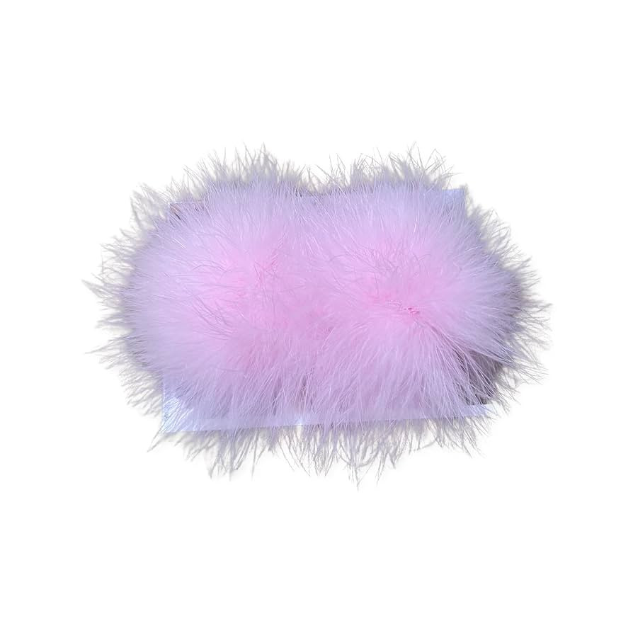 Detachable PINK Feather Pom Pom Shoe Clips Set of 2 | Amazon (US)