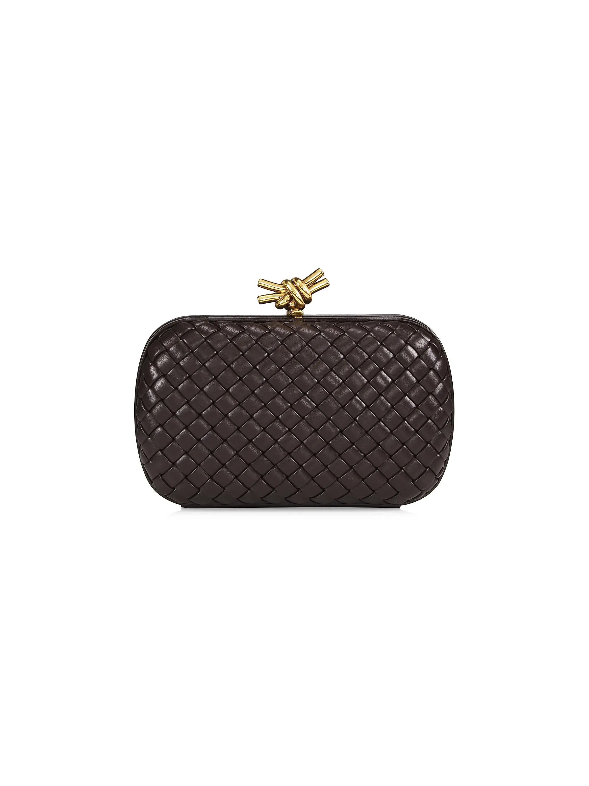 Knot Padded Intreccio Leather Minaudière | Saks Fifth Avenue