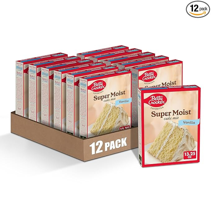 Betty Crocker Favorites Super Moist Vanilla Cake Mix, 13.25 oz (Pack of 12) | Amazon (US)
