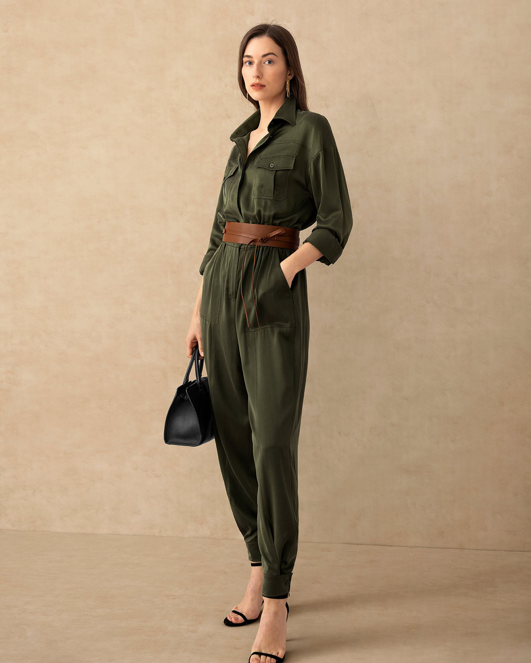 Sandwashed Safari Jumpsuit | LilySilk