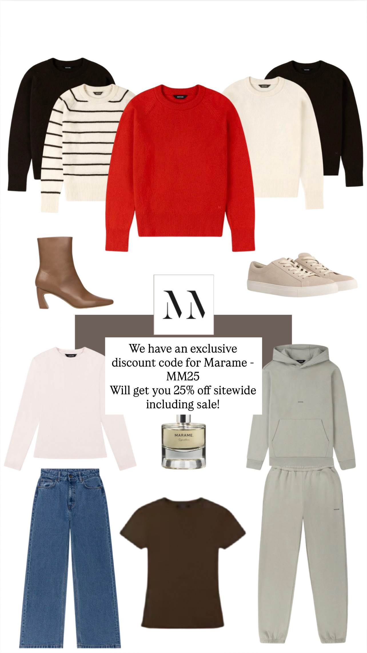An exclusive discount code just launched with Marame - use code MM25 for 25% off sitewide including sale items! 
 

 #LTKwinter #LTKover50style #LTKstyletip