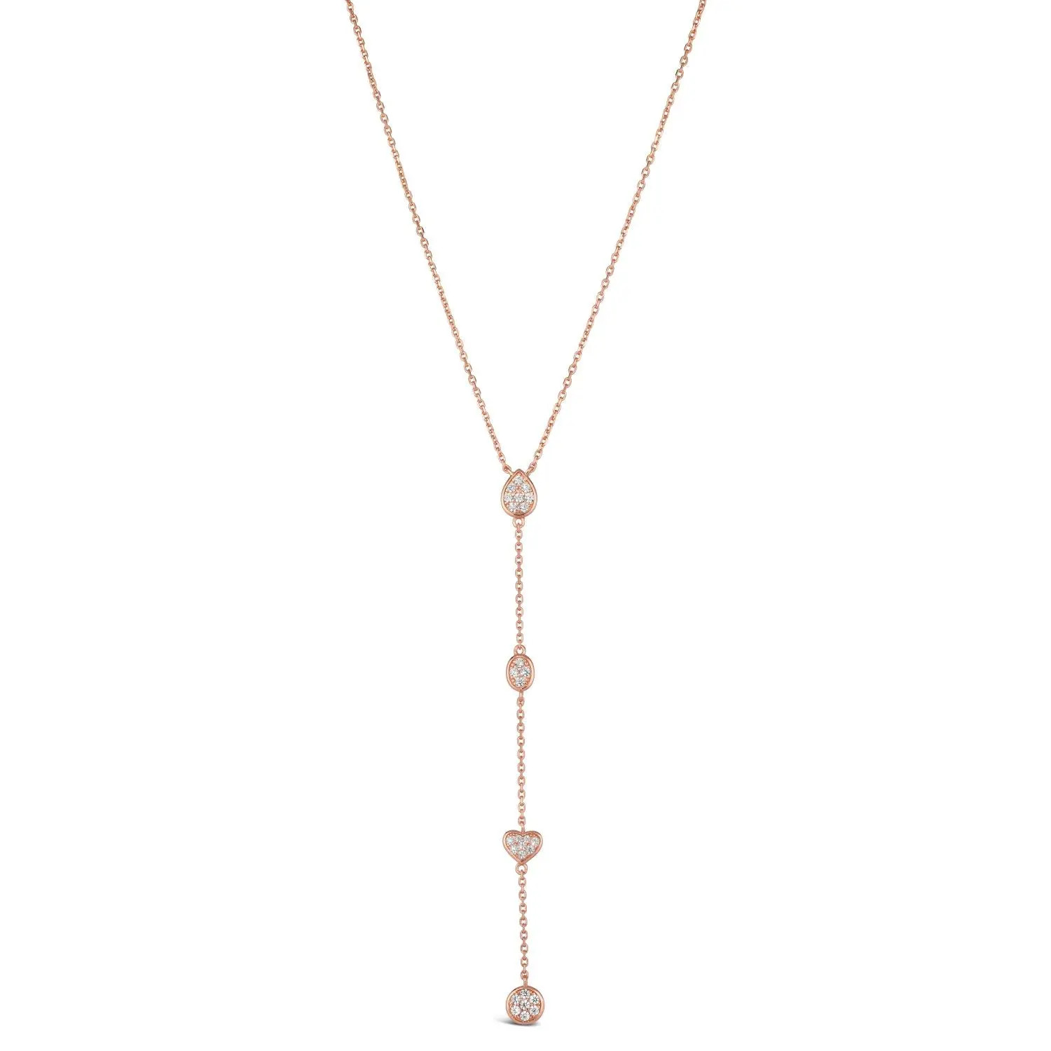 Anna Zuckerman Y Not Lariat Necklace in Rose Gold | Anna Zuckerman