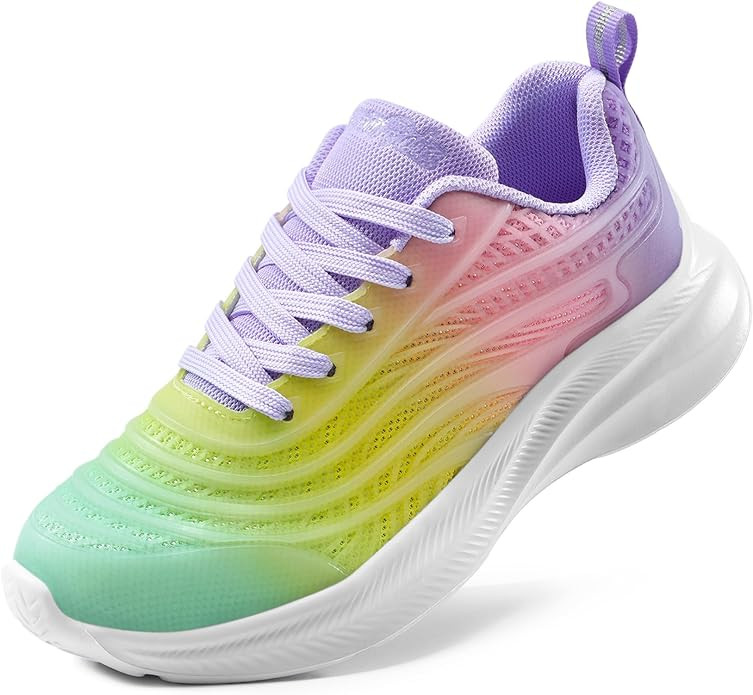 DREAM PAIRS Girls Boys Shoes Kids Sparkle Tennis Lace up Athletic Running Sneakers | Amazon (US)
