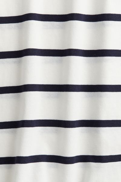 Cotton T-shirt - White/navy blue striped - Ladies | H&M US | H&M (US + CA)