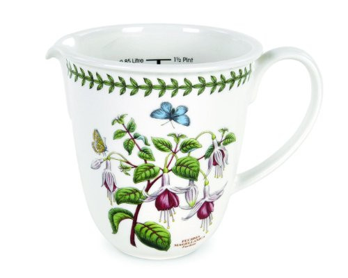 Portmeirion Botanic Garden 30oz Measuring Jug - Fuchsia Motif, Fine Porcelain All-Purpose Kitchen Tools, Dishwasher, Microwave, Freezer, Oven Safe - Elegant Baking & Cooking Essential | Amazon (US)