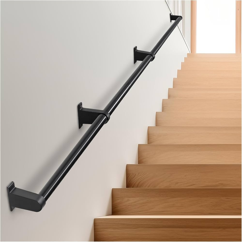 Industrial Stair Railing Metal Hand Rails for Indoor Stairs Wall Mount Staircase Handrails 1.25" ... | Amazon (US)