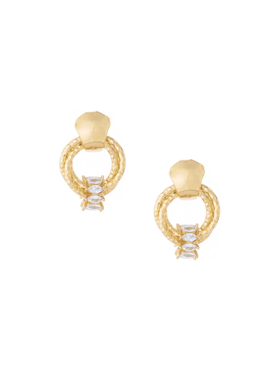 Mini Barrel 18K Gold-Plated & Crystal Earrings | Saks Fifth Avenue