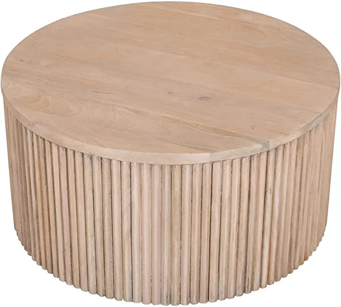 Meridian Furniture Oakhill Collection Modern | Contemporary Round White Oak Finish Coffee Table, ... | Amazon (US)