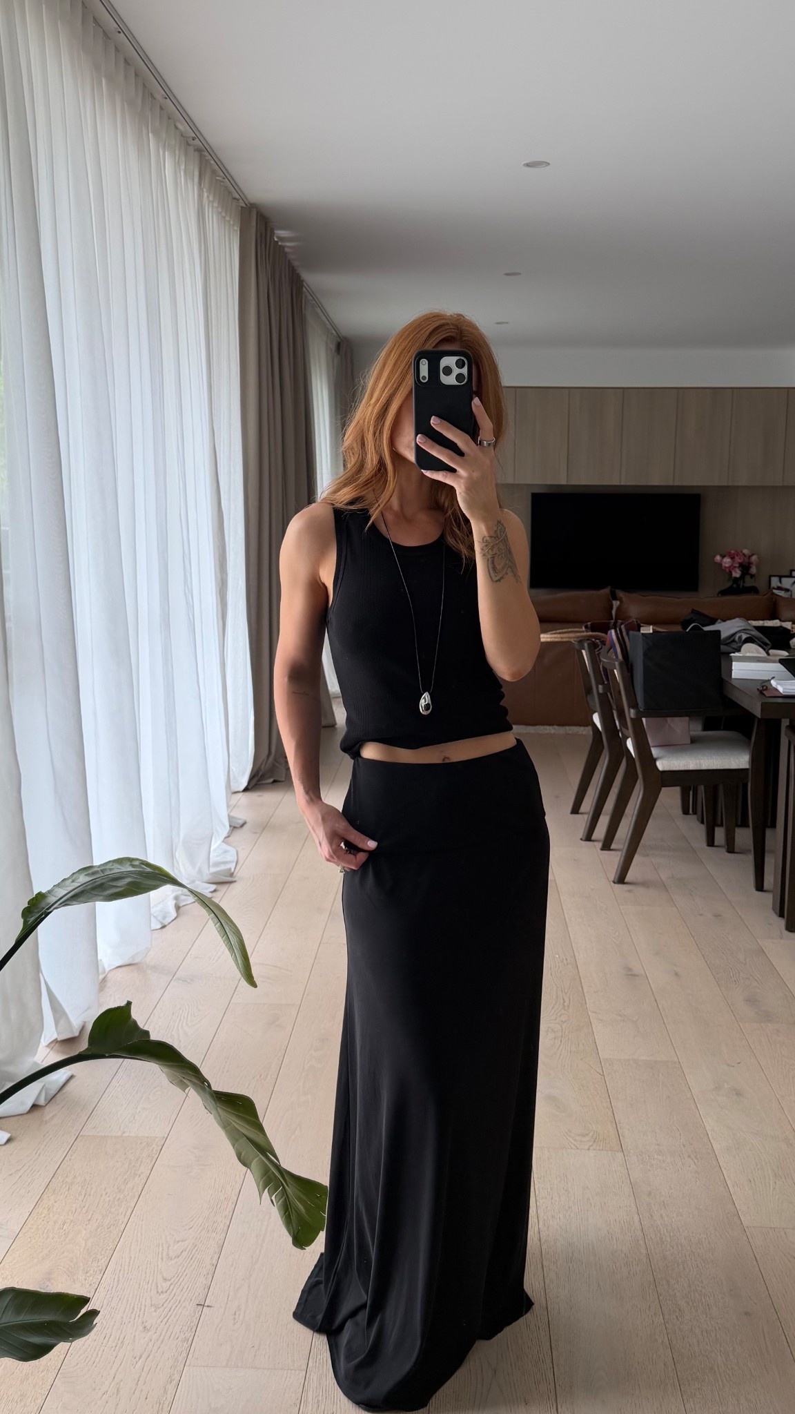 39 degrees!!! This is a really great skirt, necklace is Anna Rossi 