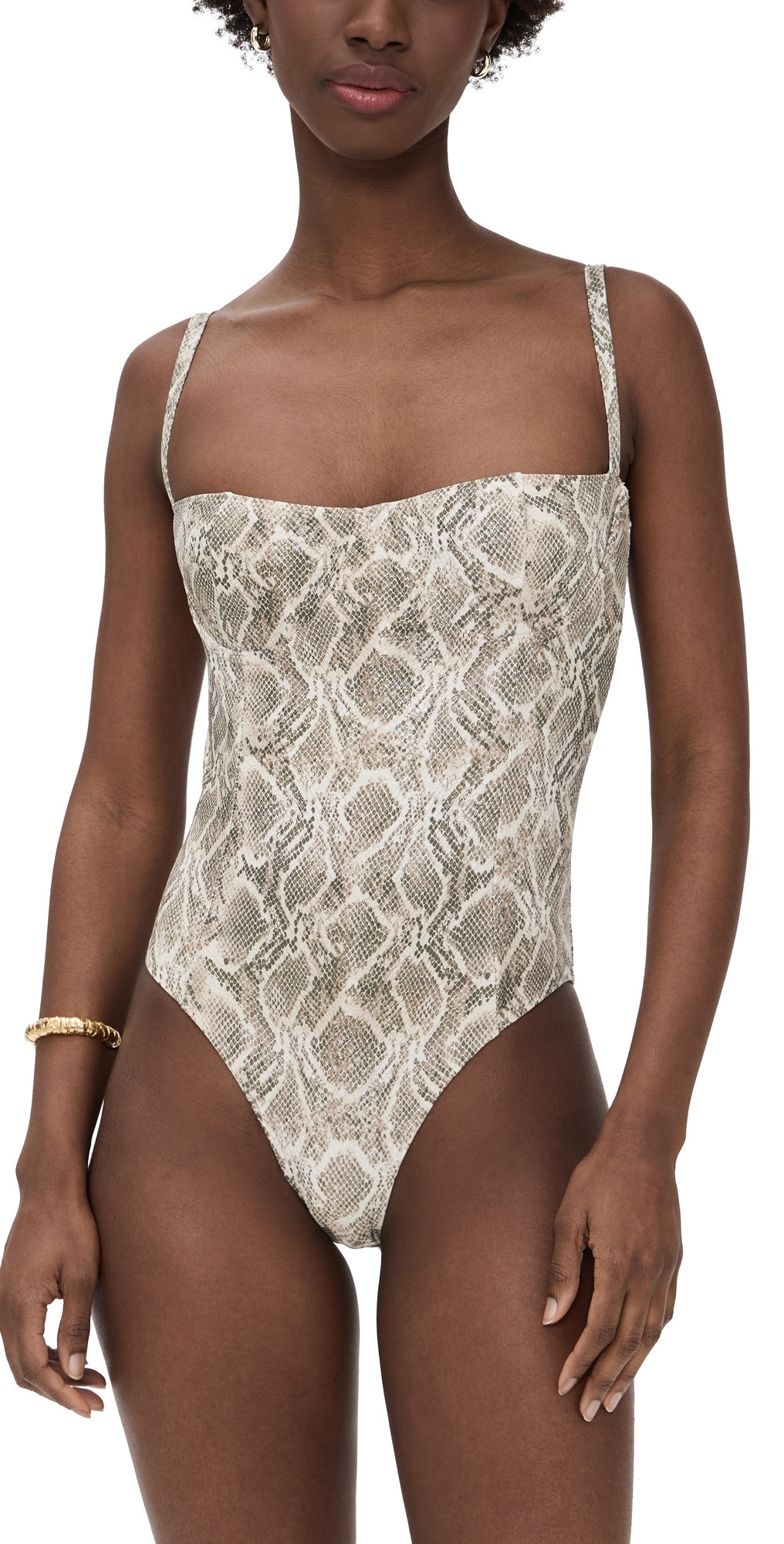 Good American Square Neck Swimsuit Ssp Print S | Shopbop