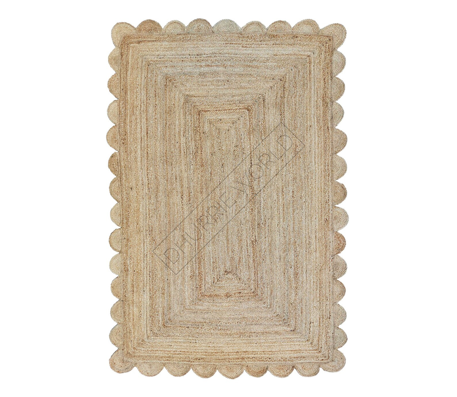 Natural Jute Scalloped Rug Scallop Pattern Rug Natural Jute | Etsy | Etsy (US)