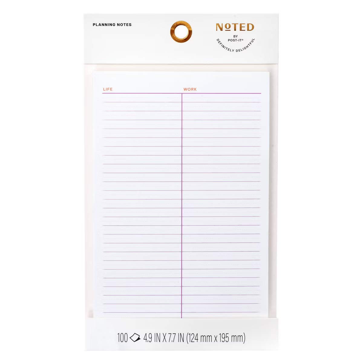 Noted by Post-it Work/Life Planning Sticky Notepad 100 Sheets | Target